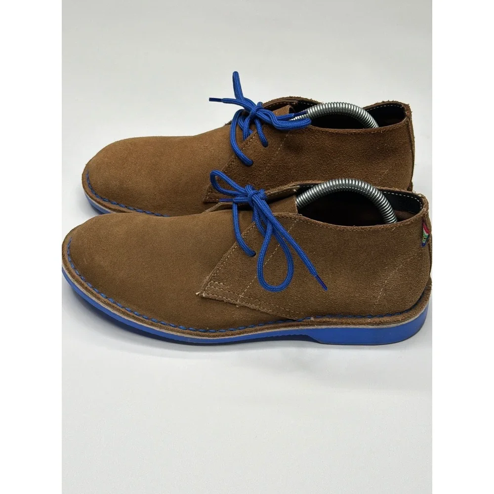 VELDSKOEN Mens Brown Suede Chukka‎ Boots Blue Laces Blue Sole Size US 7.5